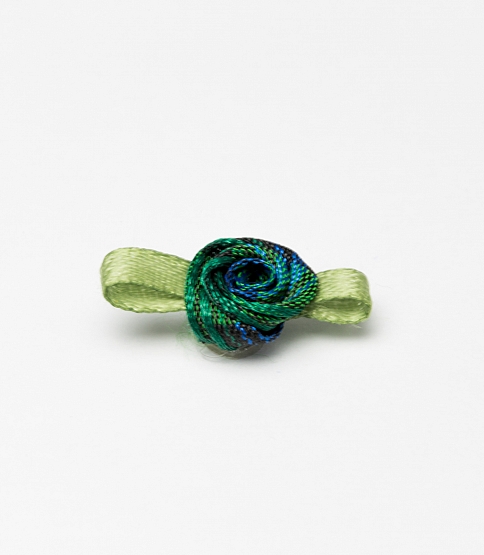 Small Ribbon Rose 100 Pcs Dark Green - Click Image to Close